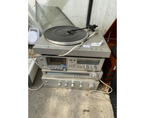 AN ASSORTMENT OF SHARP STEREO ITEMS TO INCLUDE A RECORD DECK, CASSETTE PLAYER AND TUNER ETC