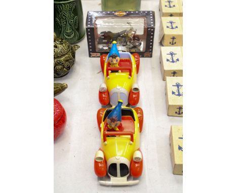 TWO VINTAGE NODDY CARS AND A BOXED HARLEY-DAVIDSON