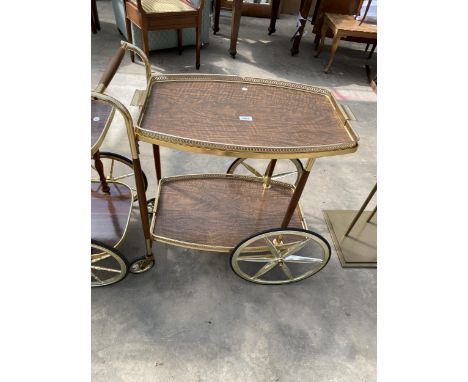A 1970'S METALWARE DINNER TROLLEY