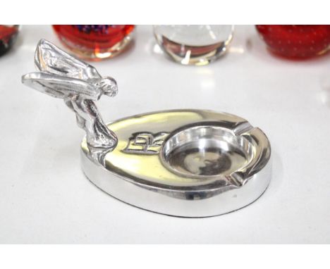 A CHROME 'RR' ASHTRAY