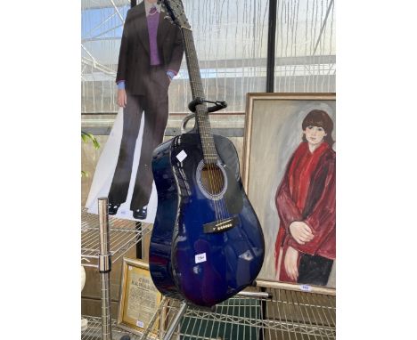 A STAGG ACOUSTIC GUITAR WITH STAND