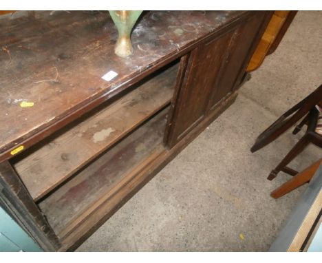 vintage oak cabinet with sliding doors