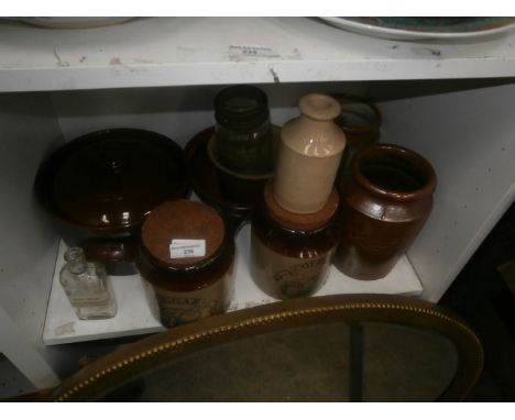 shelf of stoneware