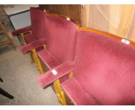 row of 3 vintage cinema seats