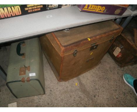 vintage suitcase and travel trunk