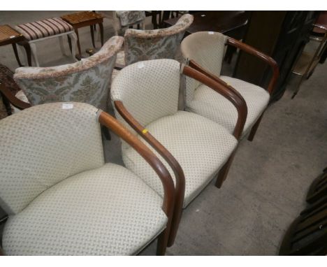 3 vintage tub style chairs