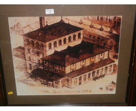 framed print of the tyne brewery 1884