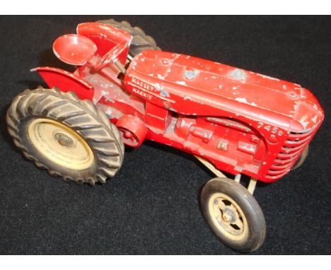 Lesney. Massey Harris 745D tractor. Exhaust pipes missing. 20cm  long.