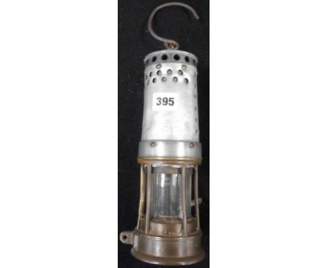 Mining.Brass and aluminium mining lamp. Marked DAVIS 3 BOSS and 551. 