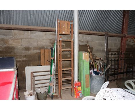 A wooden step ladder