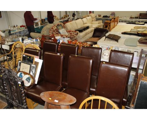Eight modern light Oak Furnitureland dining chairs 