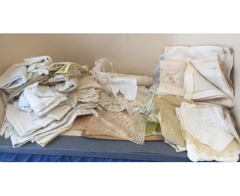 Quantity of antique vintage lace textiles