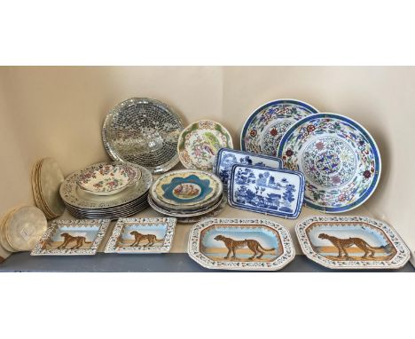 Qty of decorative china and pottery, including Coalport exotic bird plate etc (condition some wear - Spode dish cracked, old 