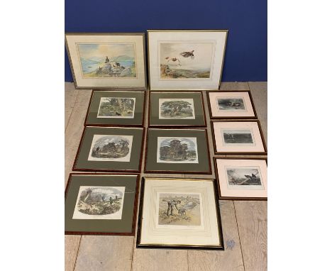 Two watercolours of grouse, one signed Roland Green - 23 x 32cm (condition ok), and signed Annis Gill - 21 x 34cm(some foxing