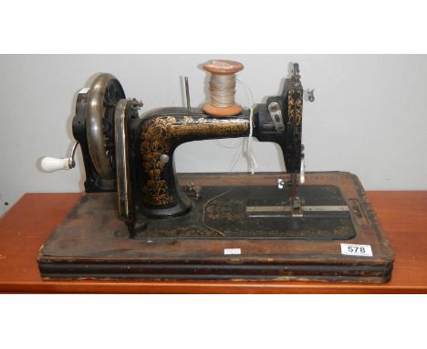 A vintage Frister & Rossman sewing machine