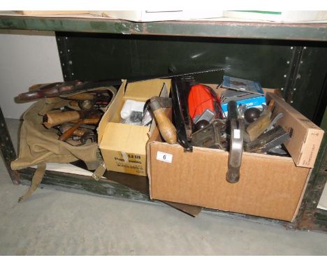 A shelf of assorted tools