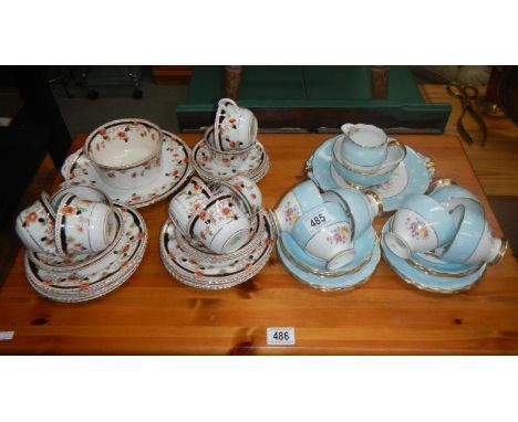 21 pieces of Roslyn china teaware & 31 pieces of Melba china teaware