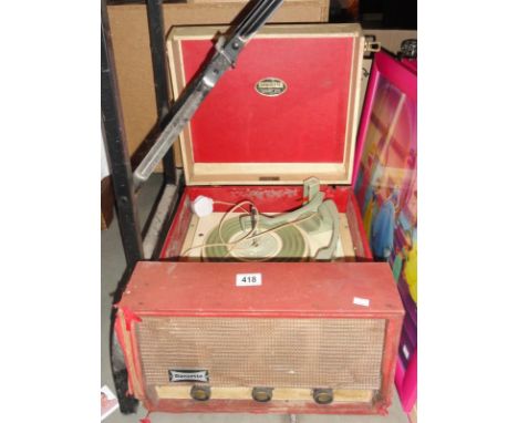 A cased Dansette record player