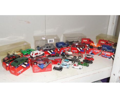 A shelf of Die-Cast models including corgi