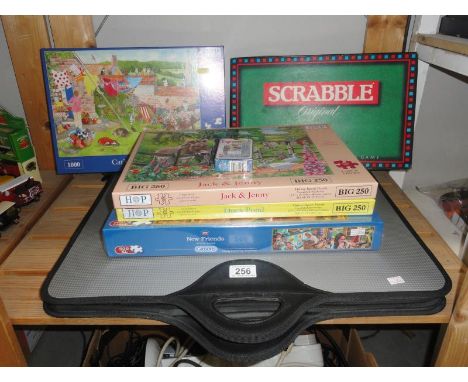 A shelf of games & puzzles