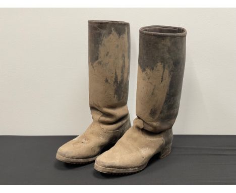 WW1 Imperial German Army Jackboots. Studs and nails and heel and toe plates to the soles. No visible markings. 