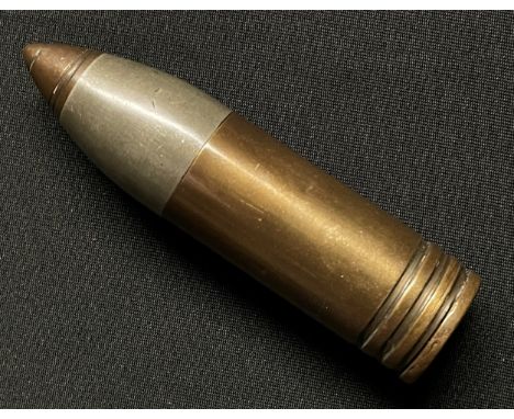 WW1 British Trench Cigarette Lighter in the form of an Artillery Shell. 9cm in height. Dummy fuse section unscrews to light. 
