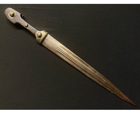 Imperial Russian Kuban Cossacks M1904 Kindjal Dagger with double edged fullered blade 334mm in length. Dated 1911r. Zlatoust 