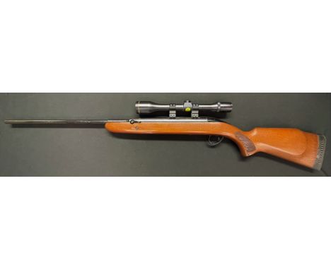 BSA Airsporter .22 Air Rifle serial number GN51561 with 465mm long barrel fitted with a Shinwa Super 4x40 Telescopic sight. I