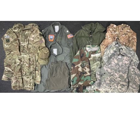 Post War US Army and British Army Uniforms to include: Smock, Combat, Windproof MTP with RAF Regiment insignia, size 190/104: