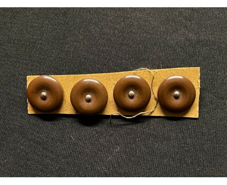 WW2 British Army, MI9, SOE, Special Forces, Vest (WESKIT) Button Escape compass in Brown Bakelite. Four unissued examples sti