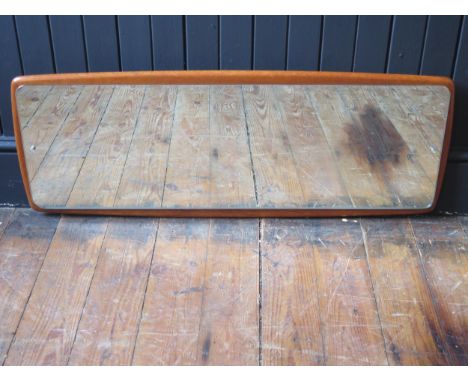 A Vintage Teak Framed Wall Mirror, 94x36cm, 60's/70's 
