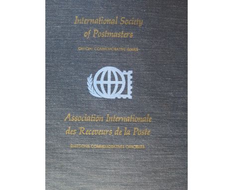International Society of Postmasters Official Commemorative Issue Album of 1976 and 1977 Sterling Silver Medallion Stamp Cove