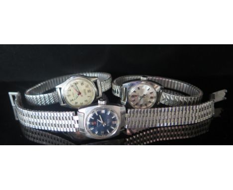 Two FELICIA Ladies Automatic Wristwatches (one running)and SILVAN manual wristwatch (running) 