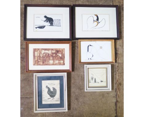 A Selection of Prints and Engravings by Benjamin Chee Chee a Canadian Artist, Clemence Wescoupe, 'Lost from Flock', Henry Nap