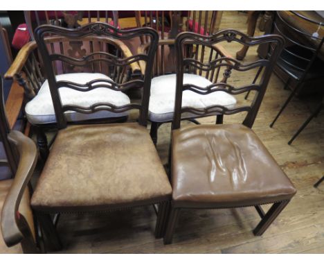 A Set of Five REH Kennedy Ltd. Mahogany Ladder Back Chairs including Two Carvers as found in their 2002 catalogue