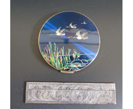 A .800 Silver Comb Sleeve, 10.5cm and Stratton Compact 
