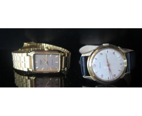A ROTARY Gent's Gold Plated Wristwatch (running) and quartz Citizen (not running) 