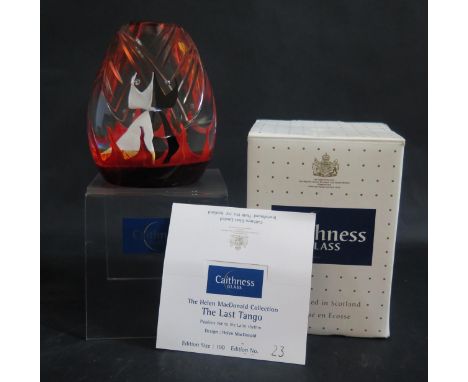 A Caithness Glass Paperweight The Last Tango 23/100, boxed with COA and stand 