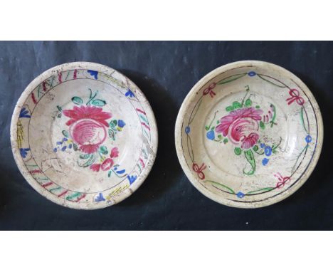 A Near Pair of Slovakian Pottery Bowls, c. 21cm, c. 19th century. Collection of Mark M. Luboshinksky 