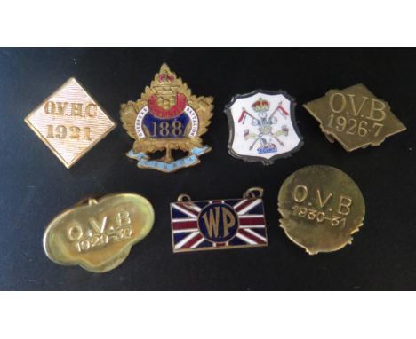 A SASKATCHEWAN 188 Overseas Battalion Enamel Badge, Prince of Wales enamel badge and others 