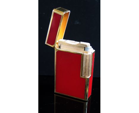 A S.T. Dupont Red Enamel Cigarette Lighter V4BN71
