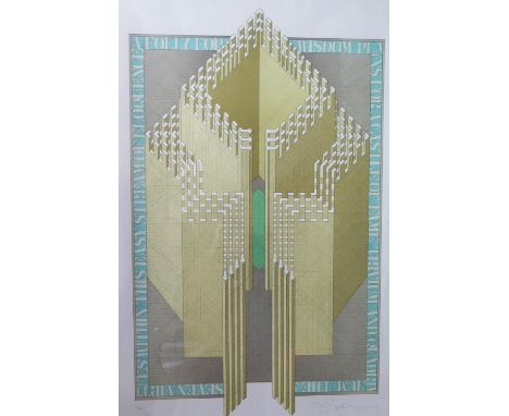 Tom Philips b1937, 'A Folly for Wisdom' from the Dante Suite 1985, Limited Edition Lithograph 46/75, Signed, 75 x 54cm, F &am