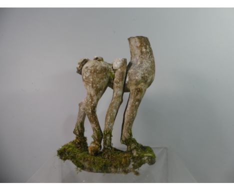 Lawson E. Rudge (b. 1936), a reconstituted stone garden sculpture of a Headless Horse, on a rocking style base, H 57cm.&nbsp;