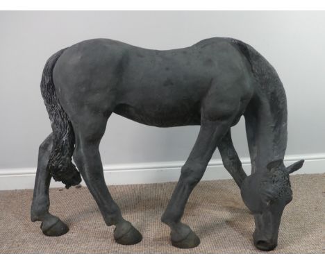Lawson E. Rudge (b. 1936), a large fibreglass garden sculpture of a Pony, modelled grazing, L 105cm x H 75cm. Provenance: fro