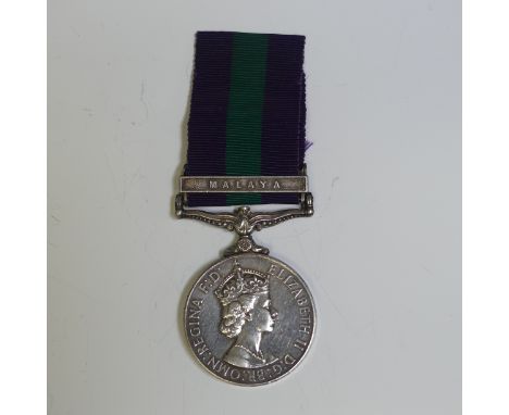 General Service Medal 1918 (EIIR) with clasp Malaya to 23152332 Pte. R.E. White, Royal Hampshire Regiment. The 1st Btn Royal 