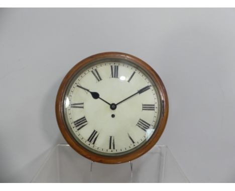 An early 20th century mahogany cased fusee wall Clock, the 12-inch (30.5cm) dial with black Roman numerals, with pendulum and