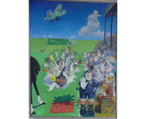 Lawson E. Rudge (b. 1936), Not Another International, oil on canvas, signed with initials lower right, labelled verso 'Westwa