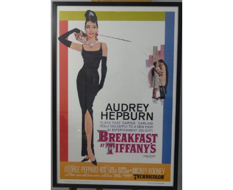 A Vintage Poster for Breakfast at Tiffany's,&nbsp; framed H106cm x W72cm.