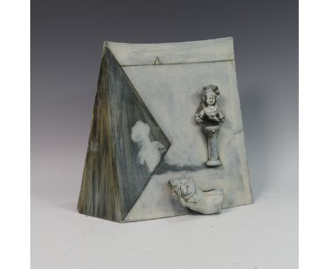Lawson E. Rudge (b. 1936), a raku fired studio pottery Sculpture, H 32cm. Provenance: from the studio of Lawson Rudge.&nbsp;L