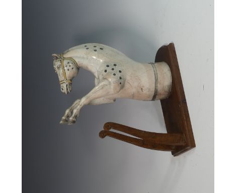 Lawson E. Rudge (b. 1936), a raku fired studio pottery sculptural Horse Wall Plaque, one leg repaired, W x D x H cm. Provenan